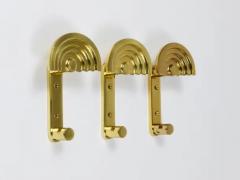 Ettore Sottsass 13x Ettore Sottsass Postmodern Brass Wall Coat Hooks 1985 Valli Valli Italy - 4070176