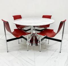 Ettore Sottsass 1980s Post Modern Memphis Milano Style Dining Table Carrara Marble Top - 3176460
