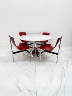 Ettore Sottsass 1980s Post Modern Memphis Milano Style Dining Table Carrara Marble Top - 3176461
