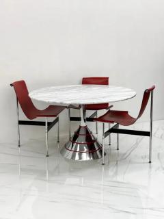 Ettore Sottsass 1980s Post Modern Memphis Milano Style Dining Table Carrara Marble Top - 3176462