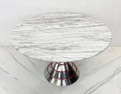 Ettore Sottsass 1980s Post Modern Memphis Milano Style Dining Table Carrara Marble Top - 3176565