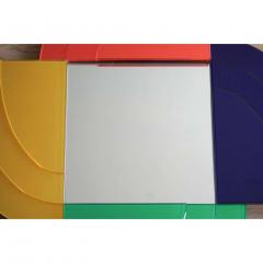 Ettore Sottsass 2007 Ettore Sottsass Geometric Mirror in Green Blue Yellow Pink for Glas Italia - 636080