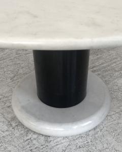 Ettore Sottsass ETTORE SOTTSASS WHITE AND BLACK ROUND MARBLE DINING TABLE LOTO ROSSO POLOTRONOVA - 4448321