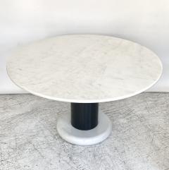 Ettore Sottsass ETTORE SOTTSASS WHITE AND BLACK ROUND MARBLE DINING TABLE LOTO ROSSO POLOTRONOVA - 4448322