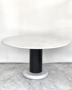 Ettore Sottsass ETTORE SOTTSASS WHITE AND BLACK ROUND MARBLE DINING TABLE LOTO ROSSO POLOTRONOVA - 4448323