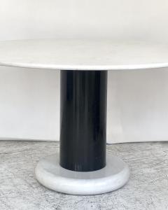 Ettore Sottsass ETTORE SOTTSASS WHITE AND BLACK ROUND MARBLE DINING TABLE LOTO ROSSO POLOTRONOVA - 4448324