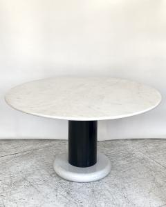 Ettore Sottsass ETTORE SOTTSASS WHITE AND BLACK ROUND MARBLE DINING TABLE LOTO ROSSO POLOTRONOVA - 4448326
