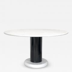 Ettore Sottsass ETTORE SOTTSASS WHITE AND BLACK ROUND MARBLE DINING TABLE LOTO ROSSO POLOTRONOVA - 4448392