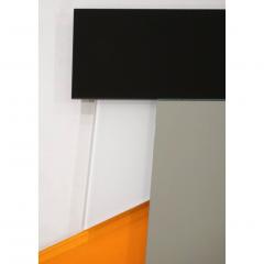 Ettore Sottsass Ettore Sottsass 2007 Geometric Prism Black White Orange Mirror for Glas Italia - 636253