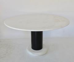 Ettore Sottsass Ettore Sottsass White and Black Round Marble Dining Table Lotorosso Polotronova - 453577