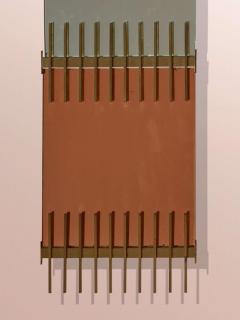 Ettore Sottsass Ettore Sottsass brass and pink glasses mirror by Santambrogio De Berti 1960s - 4190047