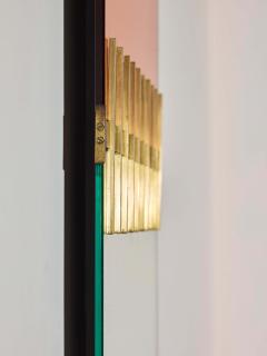 Ettore Sottsass Ettore Sottsass brass and pink glasses mirror by Santambrogio De Berti 1960s - 4190055