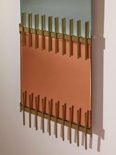 Ettore Sottsass Ettore Sottsass brass and pink glasses mirror by Santambrogio De Berti 1960s - 4190067