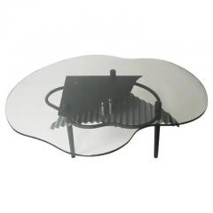 Ettore Sottsass Mid Century Italian Post Modern Memphis Sottsass Style Coffee Table in Black - 3433291