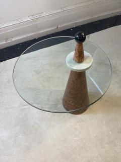 Ettore Sottsass POST MODERN MARBLE AND GLASS TABLE IN THE MANNER OF ETTORE SOTTSASS - 2468955