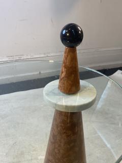 Ettore Sottsass POST MODERN MARBLE AND GLASS TABLE IN THE MANNER OF ETTORE SOTTSASS - 2468956