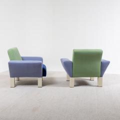 Ettore Sottsass Pair of lounge chairs model Westside by Ettore Sottsass for Knoll Italy 1982 - 3811928