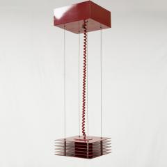 Ettore Sottsass Pending lights in red lacquered steel by Ettore Sottsass circa 1980 - 961773