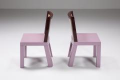 Ettore Sottsass Postmodern Ettore Sottsass Pink Dining Chairs for Leitner 1980s - 2126062