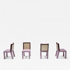 Ettore Sottsass Postmodern Ettore Sottsass Pink Dining Chairs for Leitner 1980s - 2127114