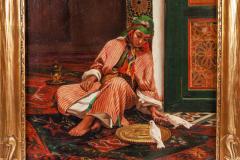 Eug ne Alexis Girardet French 1853 1907 Orientalist Girl Feeding Pigeons  - 2726009