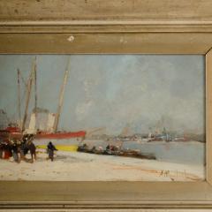 Eug ne Galien Laloue A Michel Eugene Galien Laloue French 1854 1941 Harbor During Day - 1895497