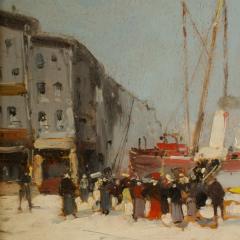 Eug ne Galien Laloue A Michel Eugene Galien Laloue French 1854 1941 Harbor During Day - 1895505