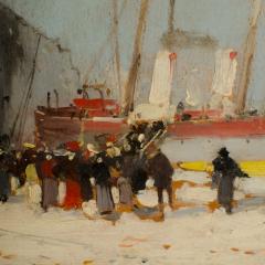 Eug ne Galien Laloue A Michel Eugene Galien Laloue French 1854 1941 Harbor During Day - 1895548