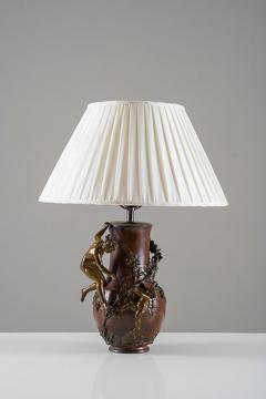 Eug ne Provost Bronze Table Lamp from a Vase by Eug ne Provost France - 4480504