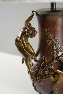 Eug ne Provost Bronze Table Lamp from a Vase by Eug ne Provost France - 4480508