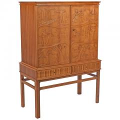 Eugen H glund Eugen H glund Carved Cabinet 1950s in Vetlanda Sweden - 1457658