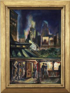 Eugene Camille Fitsch Moody Old New York at Night Entrance to the El - 4365370