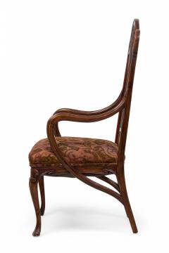 Eugene Gaillard Art Nouveau French Mahogany Upholstered Armchair - 4634320