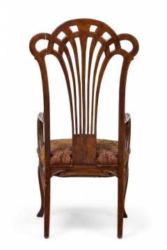 Eugene Gaillard Art Nouveau French Mahogany Upholstered Armchair - 4634322