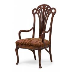 Eugene Gaillard Art Nouveau French Mahogany Upholstered Armchair - 4683277