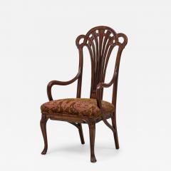 Eugene Gaillard Art Nouveau French Mahogany Upholstered Armchair - 4683291