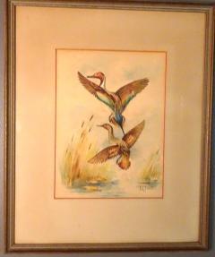 Eugene LaForet Northern Pintails Rising by Eugene LaForet Watercolor New York City 1945 - 3215841