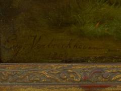 Eugene Verboeckhoven Sheep at Pasture 1862 Antique Oil Painting by Eugene Verboeckhoven - 959734