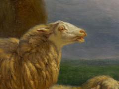 Eugene Verboeckhoven Sheep at Pasture 1862 Antique Oil Painting by Eugene Verboeckhoven - 959739
