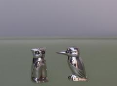 Eugene Volynkine Set of 4 Christofle Gallia silver plated Figural Salt and Pepper Shakers - 3861081