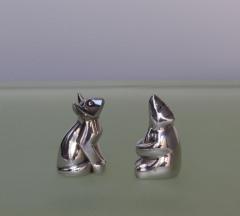 Eugene Volynkine Set of 4 Christofle Gallia silver plated Figural Salt and Pepper Shakers - 3861082