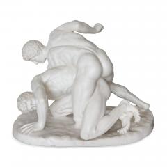 Eugenio Battiglia Antique Italian marble sculpture after Roman original of the Wrestlers - 2201375