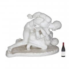 Eugenio Battiglia Antique Italian marble sculpture after Roman original of the Wrestlers - 2201385