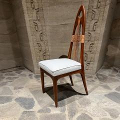 Eugenio Escudero 1950s Mexico Six Spectacular Gothic Dining Chairs Mahogany and Cane Cross - 2664224