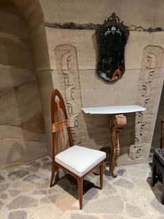 Eugenio Escudero 1950s Mexico Six Spectacular Gothic Dining Chairs Mahogany and Cane Cross - 2664229