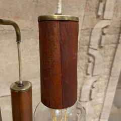 Eugenio Escudero 1960s EXCELLO Industrial Modern Metal Floor Lamp Wood Wrap Exposed Bulbs Mexico - 2219495