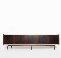 Eugenio Escudero 1960s Sleek Long Credenza Two Tone Lacquer Wood Monterrey Mexico - 1902872