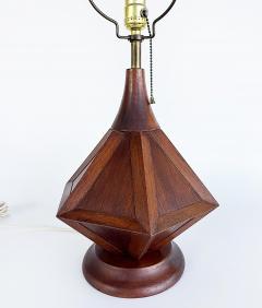 Eugenio Escudero Mid Century Modern Wooden Modernist Table Lamps Pair - 4432446