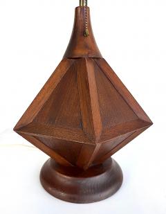 Eugenio Escudero Mid Century Modern Wooden Modernist Table Lamps Pair - 4432451