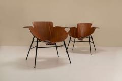 Eugenio Gerli Eugenio Gerli Model 126 Lounge Chairs for Societ Compensati Curvi Italy 1950s - 2947834